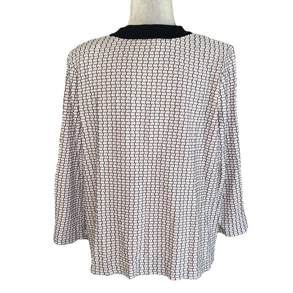 Ming Wang Blush Pink & Black Silver Button Knit Blazer Cardigan - M - Picture 6 of 13